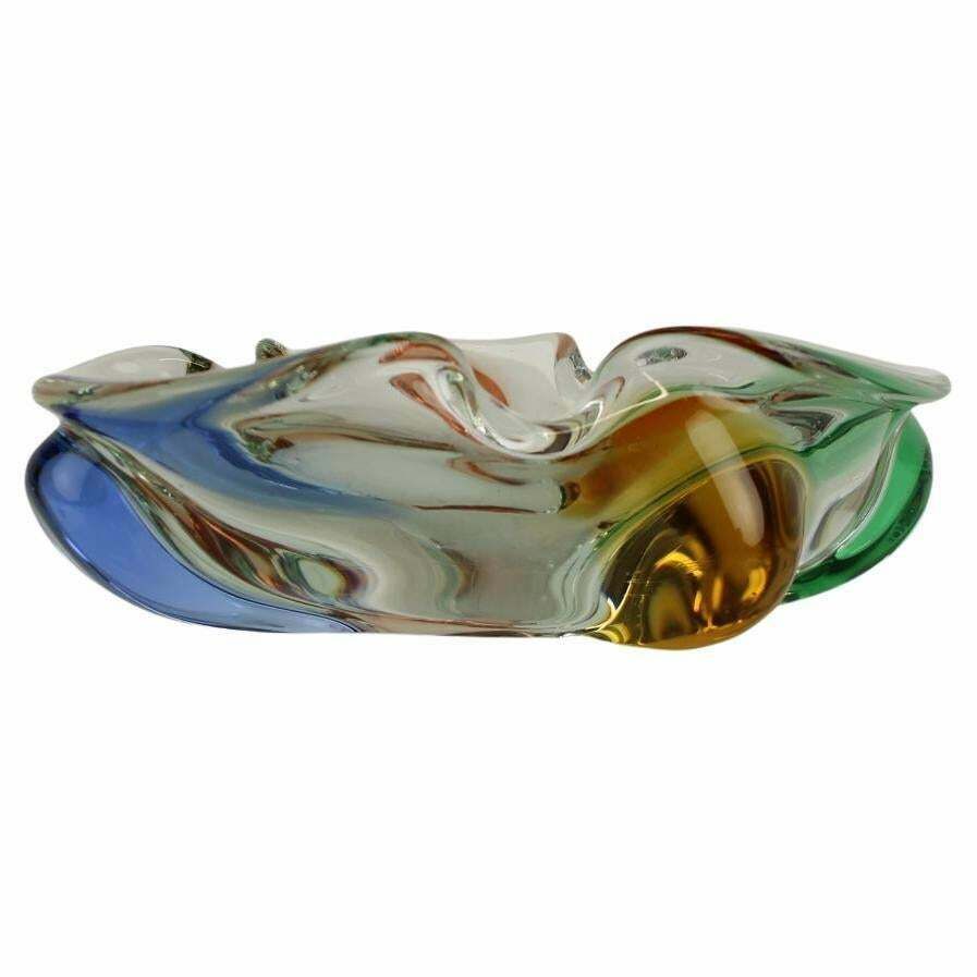 Bohemian Art Glass Ashtray By Josef Hospodka, 1960's