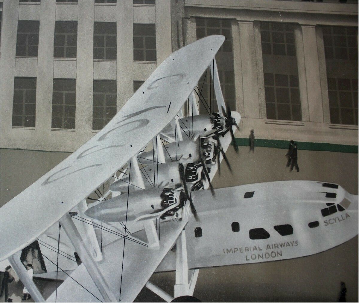 Loading Mails For The Empire Croydon 1934 Lithograph photo vinterior