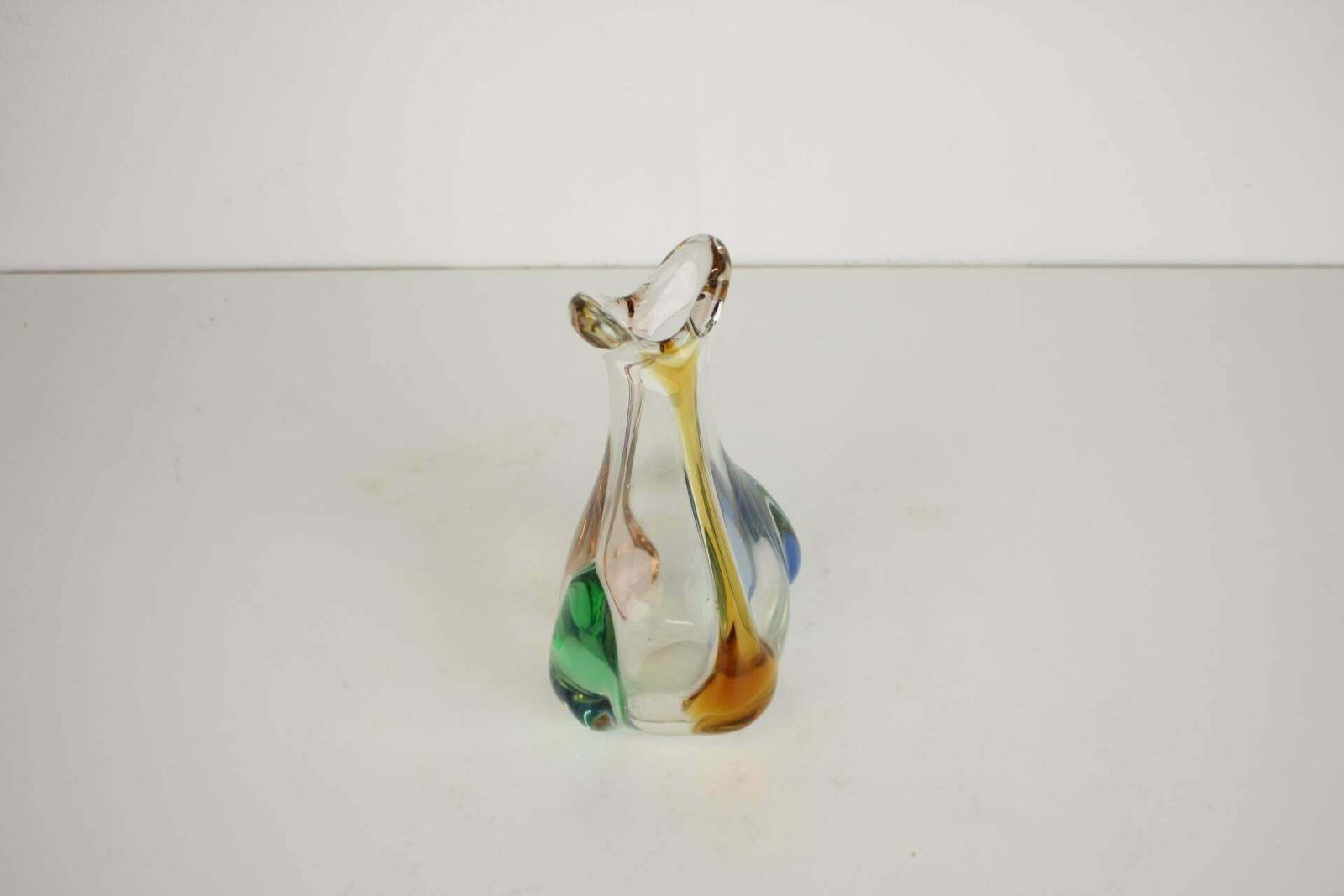 Bohemian Art Glass Vase By Josef Hospodka, 1960's photo for sale