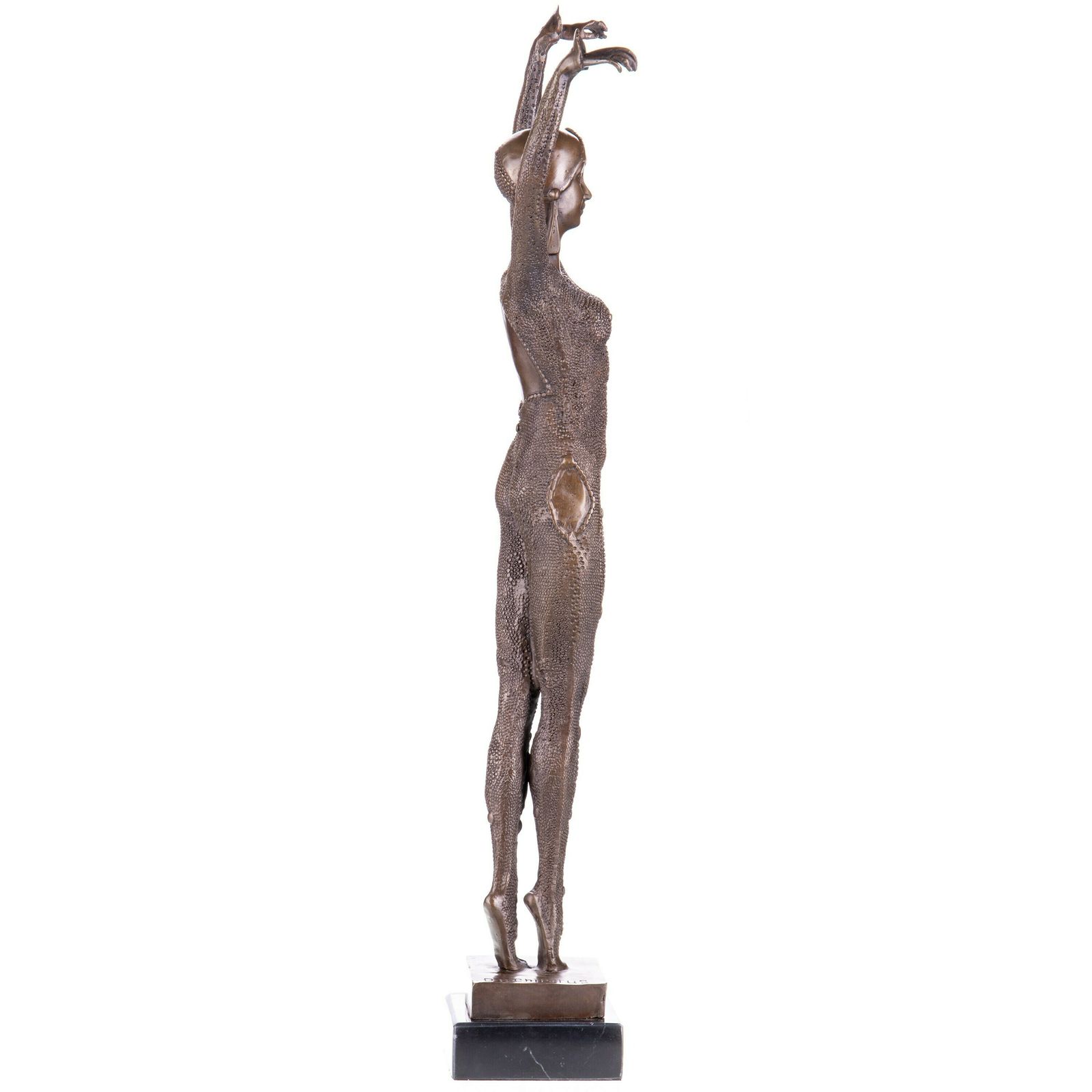 Art Deco Dancer, Cabaret Dancer, Bronze Sculpture On Marble Base, Dancing Woman, Signed, Gift Idea photo for sale