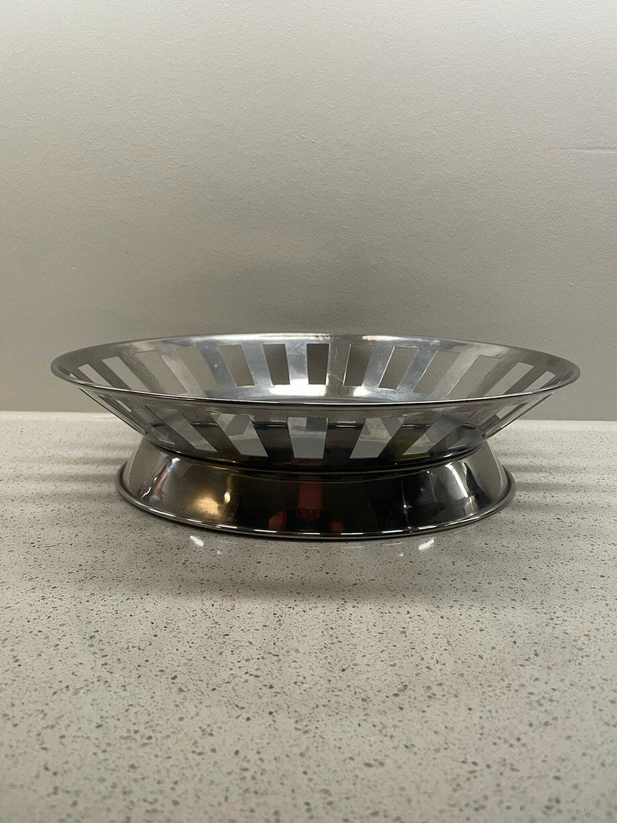 Vintage Danish Bodum Stainless Steel Bread Basket Fruit Bowl 1980s Postmodern Design