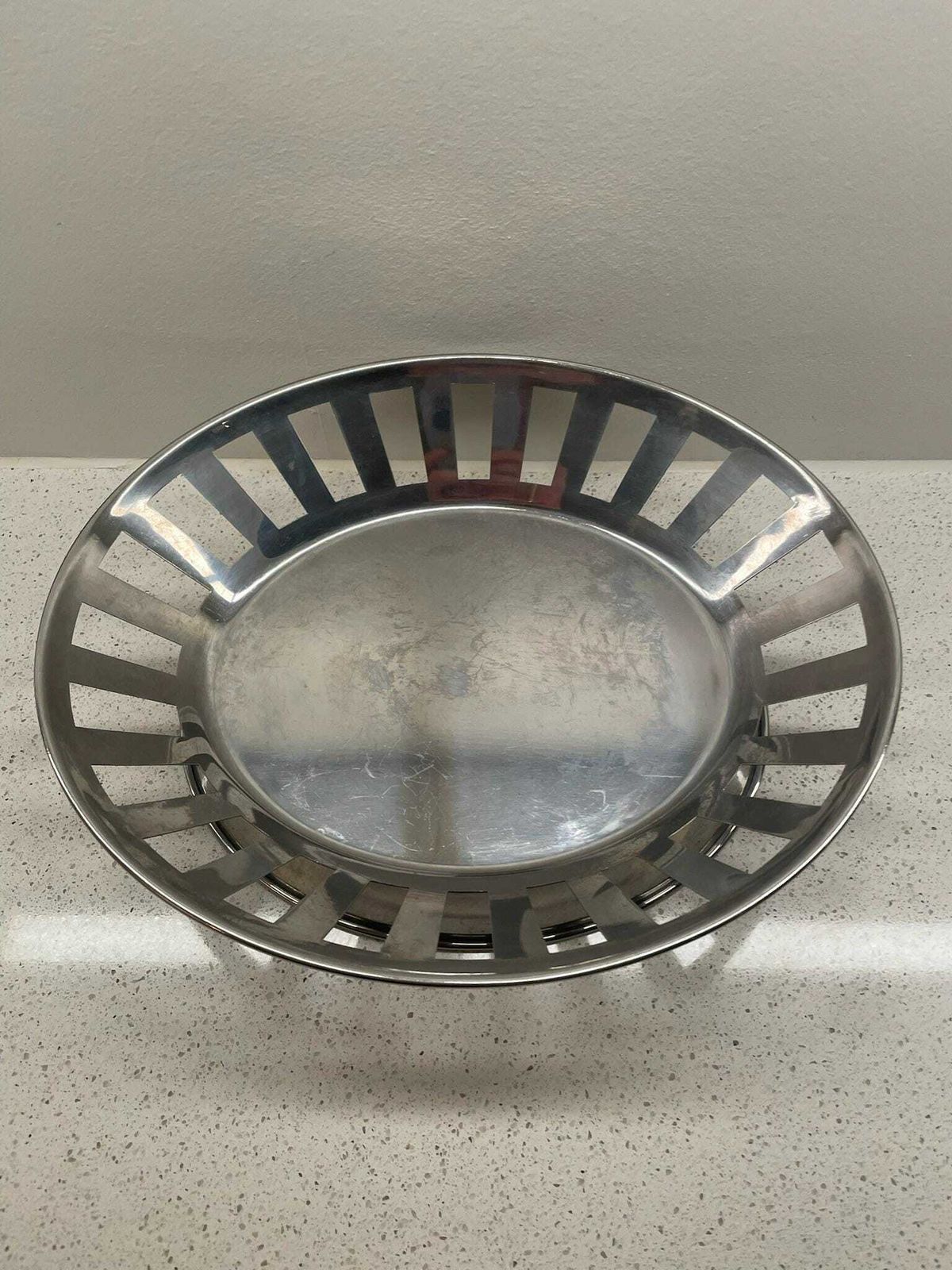 Vintage Danish Bodum Stainless Steel Bread Basket Fruit Bowl 1980s Postmodern Design photo for sale