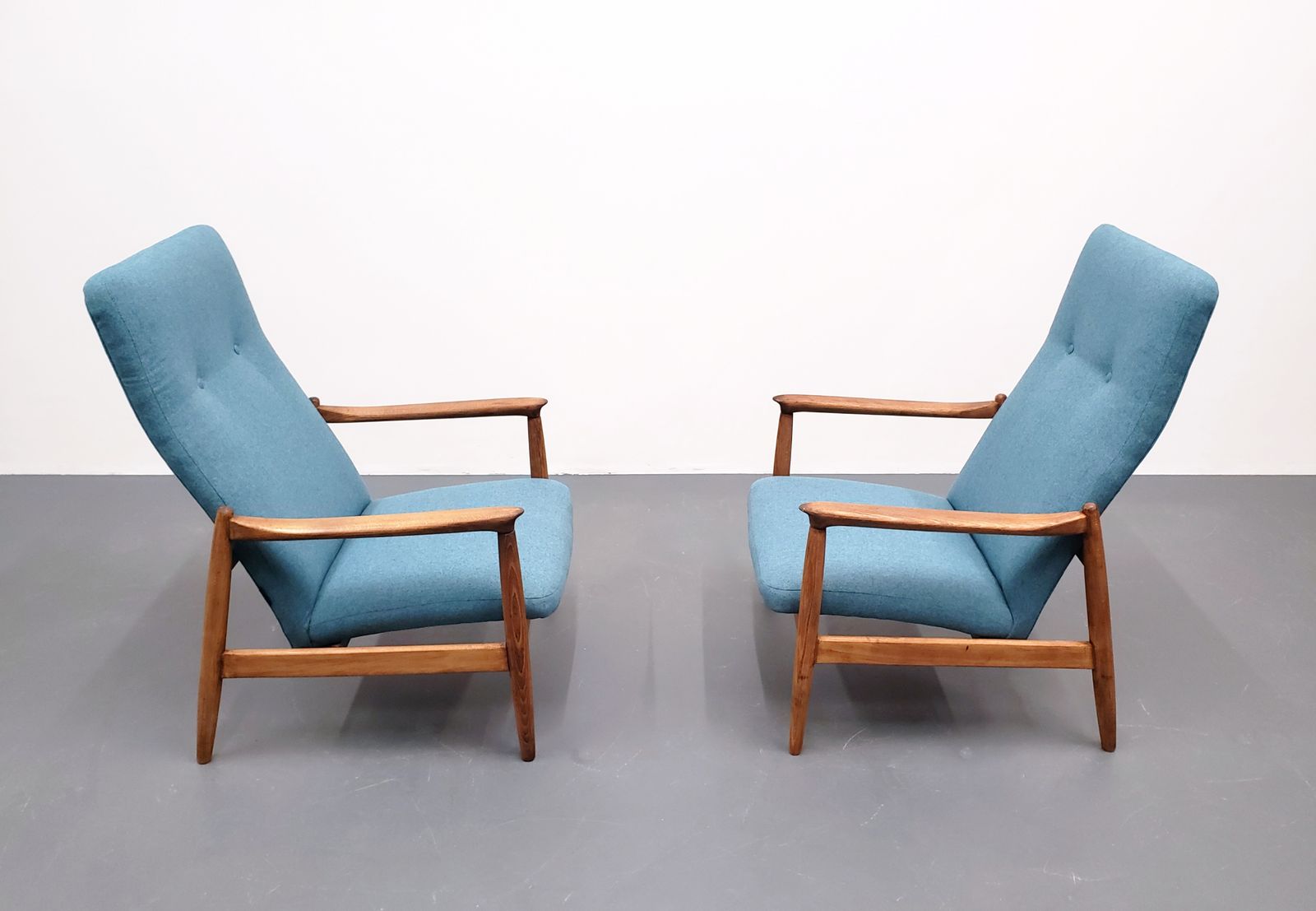 1965 Chair By Edmund Homa, Model Gfm 64 High Blue photo vintage