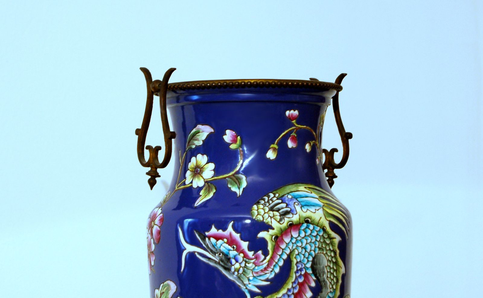 Satsuma Taizan Vase / Meiji Period Japan 19th Century / Bronze Inserts photo Home Decor
