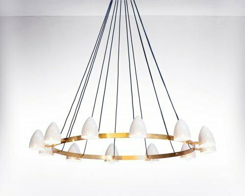 Mid Century Italian Brass Chandelier, 1960s photo furniture
