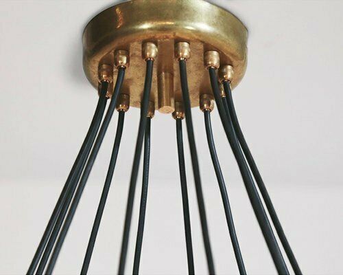 photo furniture Mid Century Italian Brass Chandelier, 1960s