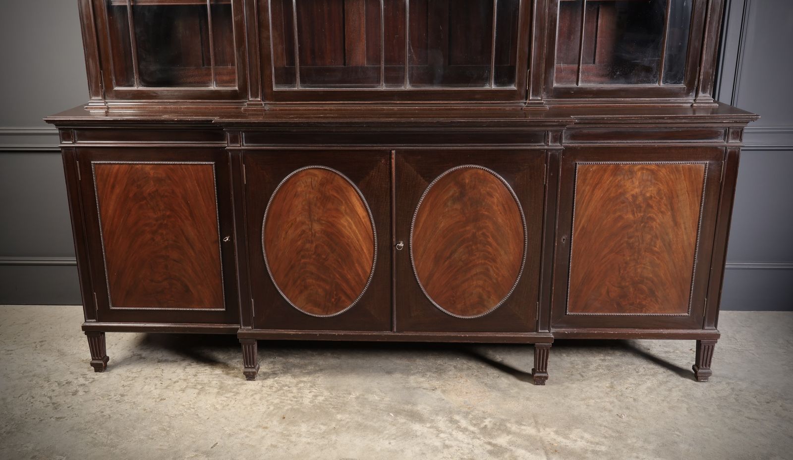 Large Mahogany Breakfront Glazed Bookcase photo 2200.0