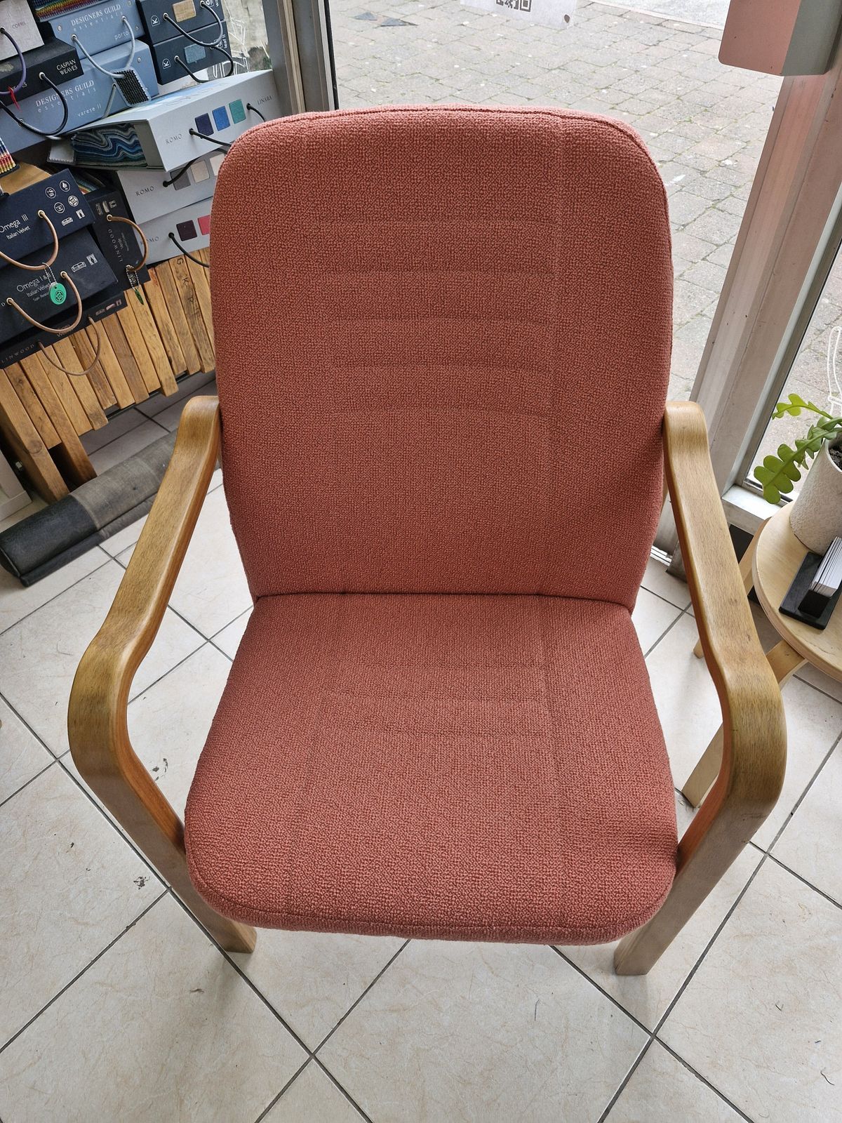 Ply Bentwood Armchair With Boucle Upholstery photo furniture
