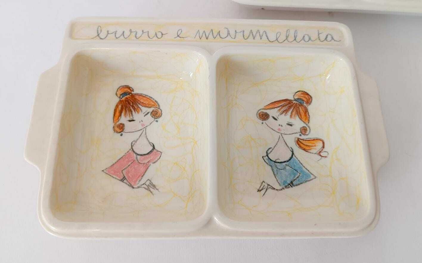 Pair Of Flat Trays Butter And Jam In Ceramic Mid Century Era Home Decor The Four Leaf Clover photo furniture
