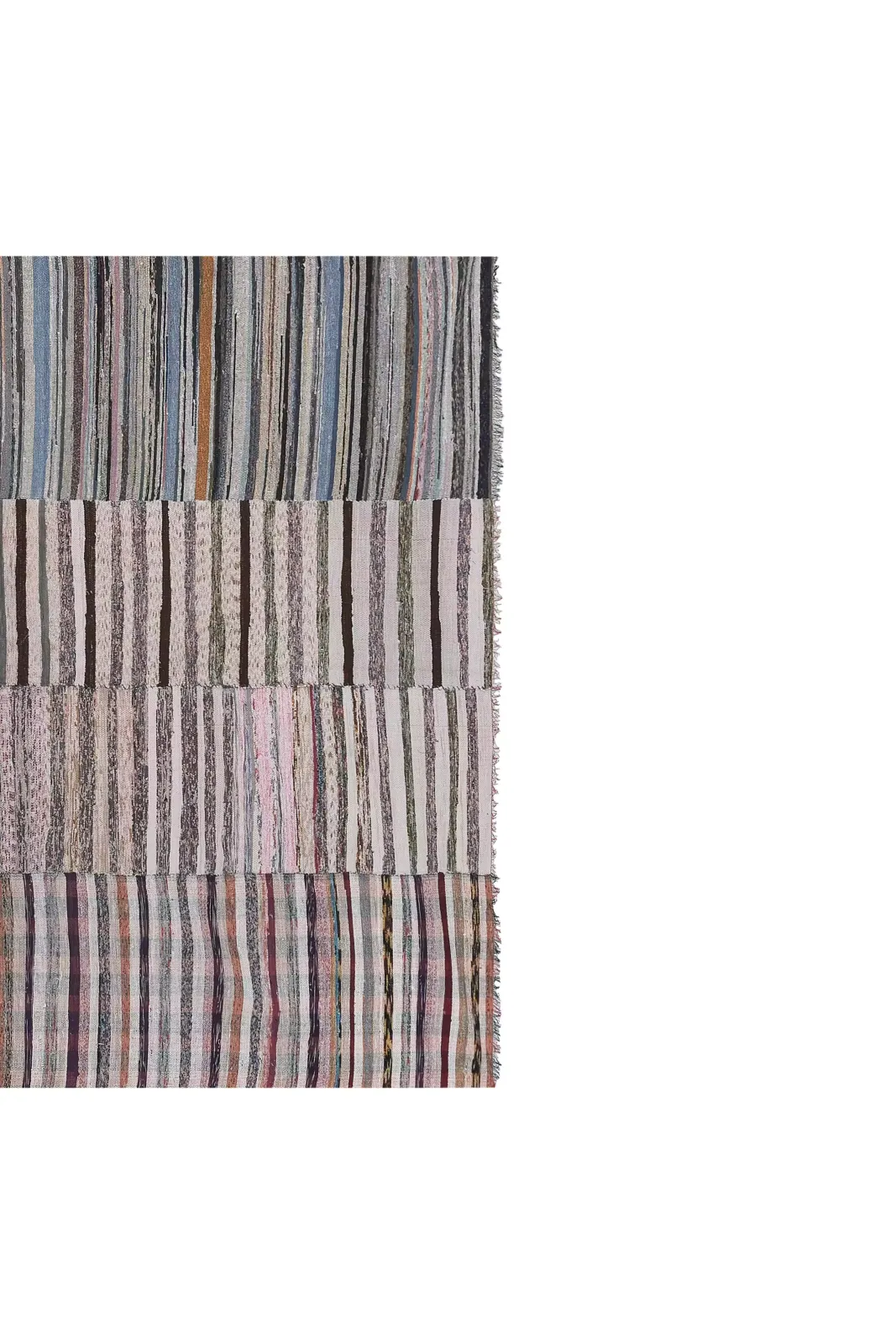 Striped Chaput Kilim, Colorful Cotton Turkish Rag Rug 8' X 10'6'' photo for sale