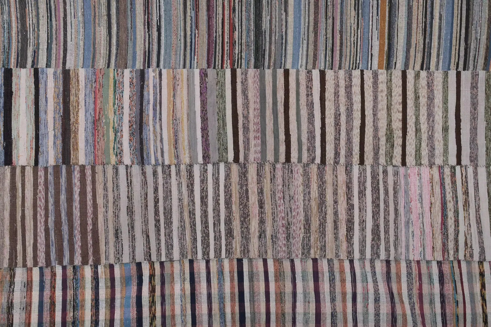 Striped Chaput Kilim, Colorful Cotton Turkish Rag Rug 8' X 10'6'' photo vinterior