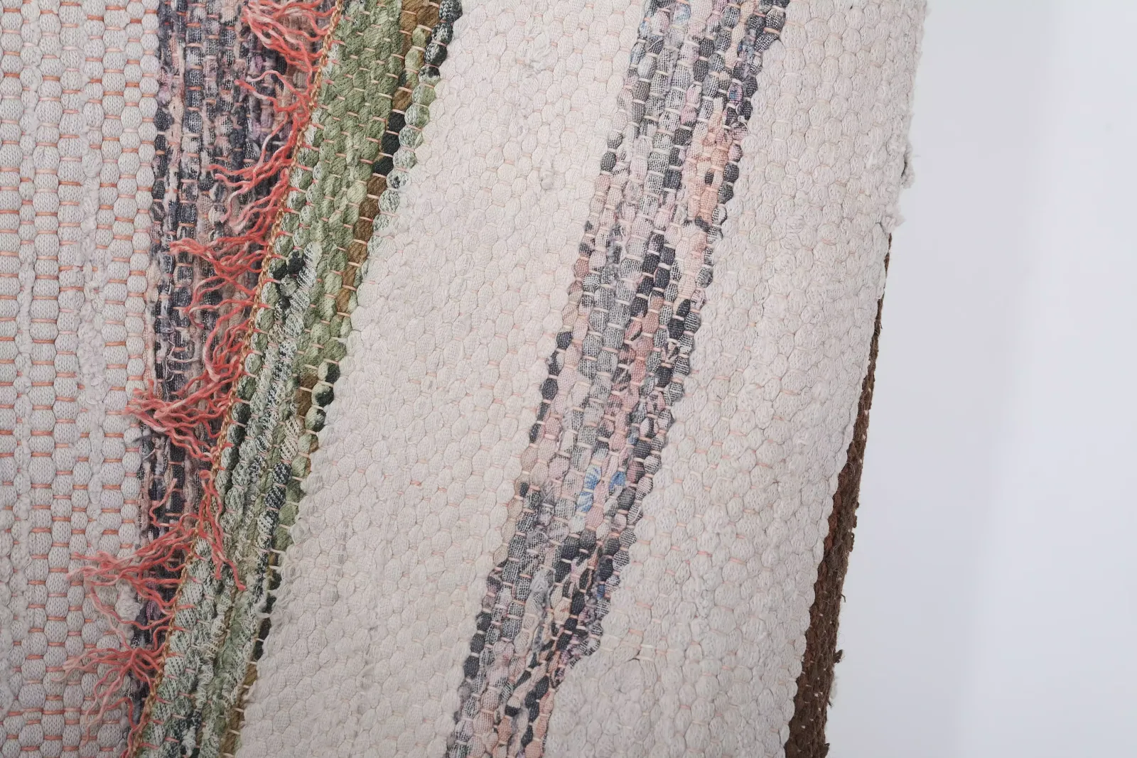 photo furniture Striped Chaput Kilim, Colorful Cotton Turkish Rag Rug 8' X 10'6''