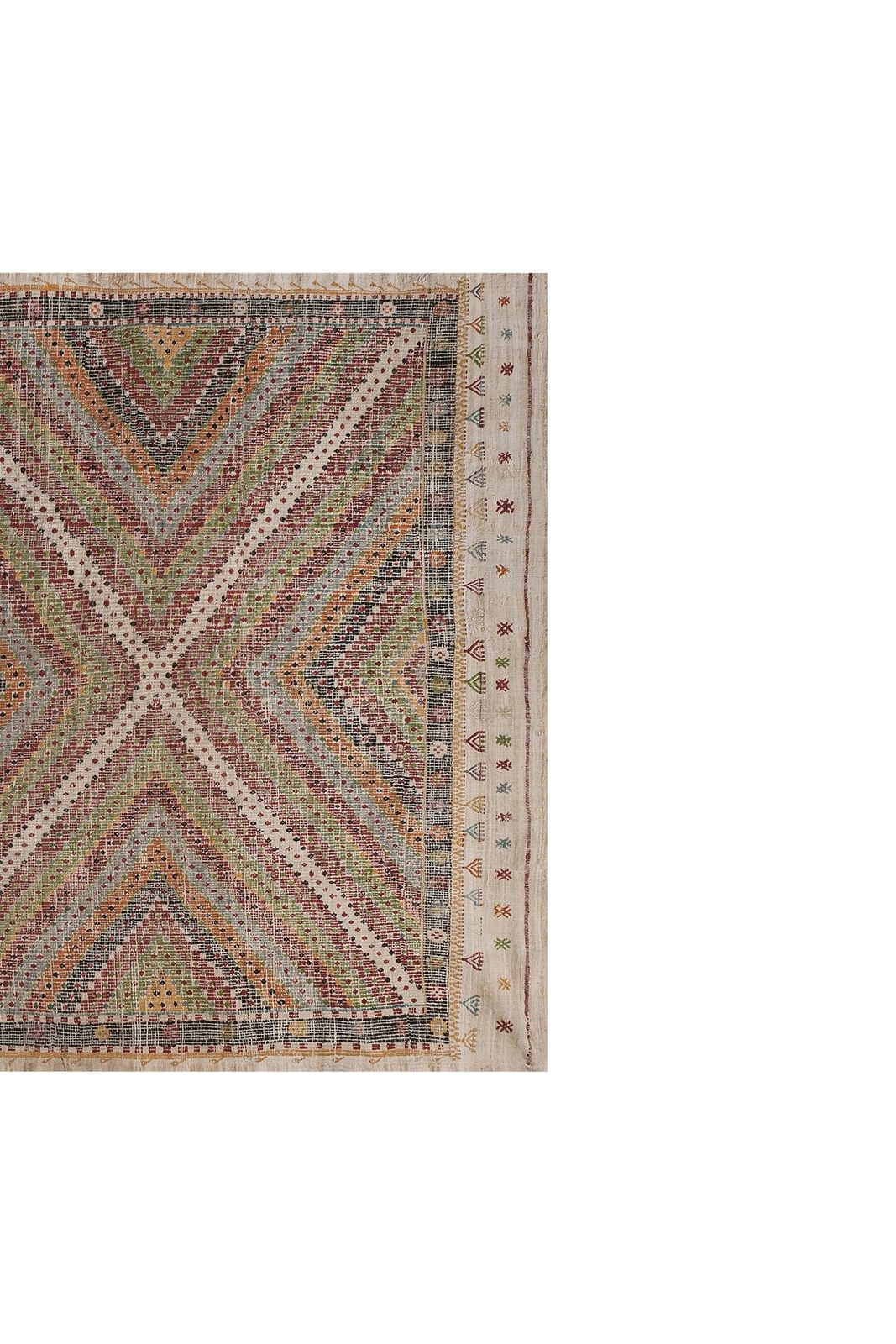 Vintage Turkish Flat Weave Jajim Kilim Rug 6'8'' X 10'4'' photo 953.0