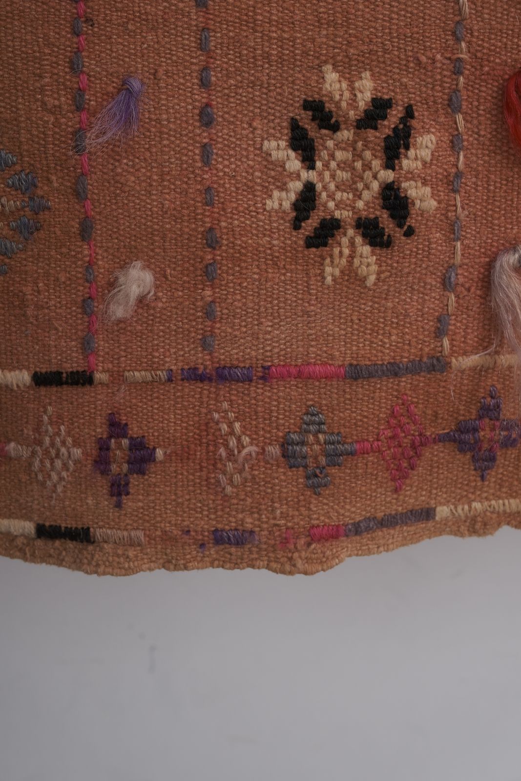 Turkish Brown Kilim Rug 3'1" X 4'6'' photo vintage