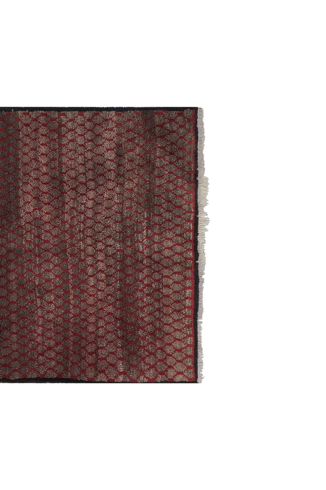 Vintage Wool Gray Red Turkish Tulu Rug 3'5'' X 5'9'' photo furniture