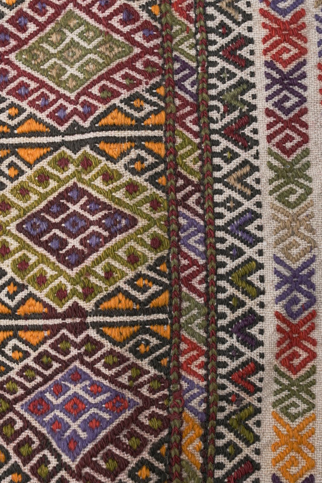 Mid Century Modern Central Anatolian Kilim Rug With Stripes 4'6'' X 11'7'' photo furniture