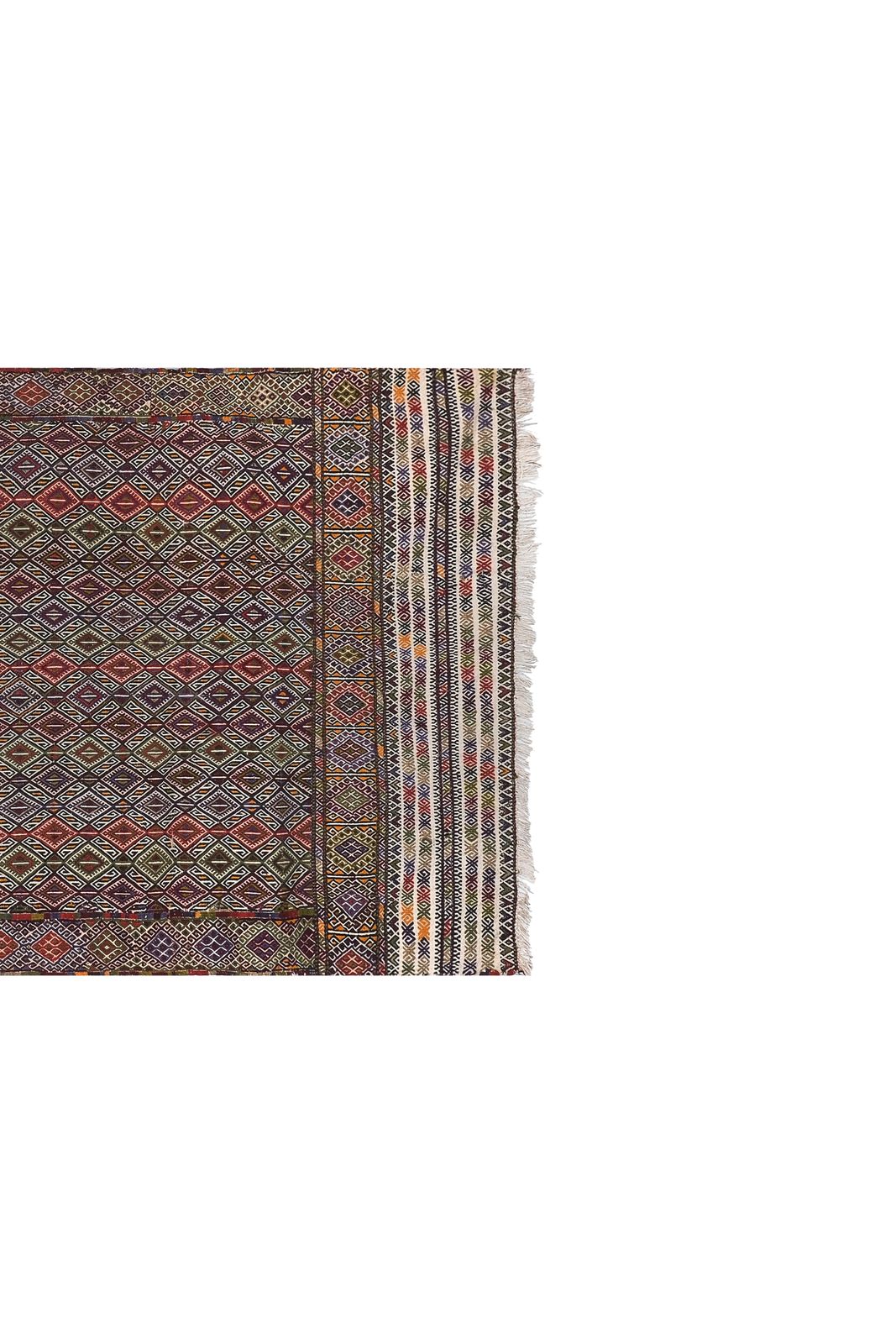 photo for sale Mid Century Modern Central Anatolian Kilim Rug With Stripes 4'6'' X 11'7''