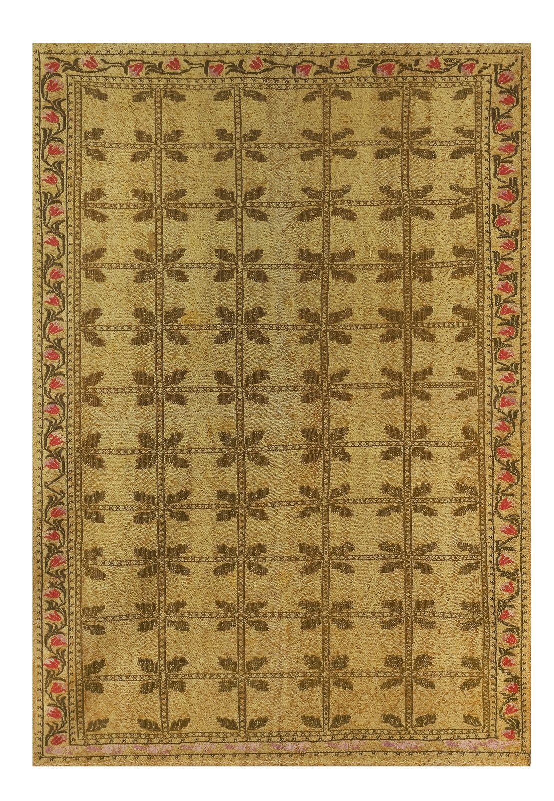 Turkish Gold Cicim Flat Weave Rug 4'10'' X 6'9''