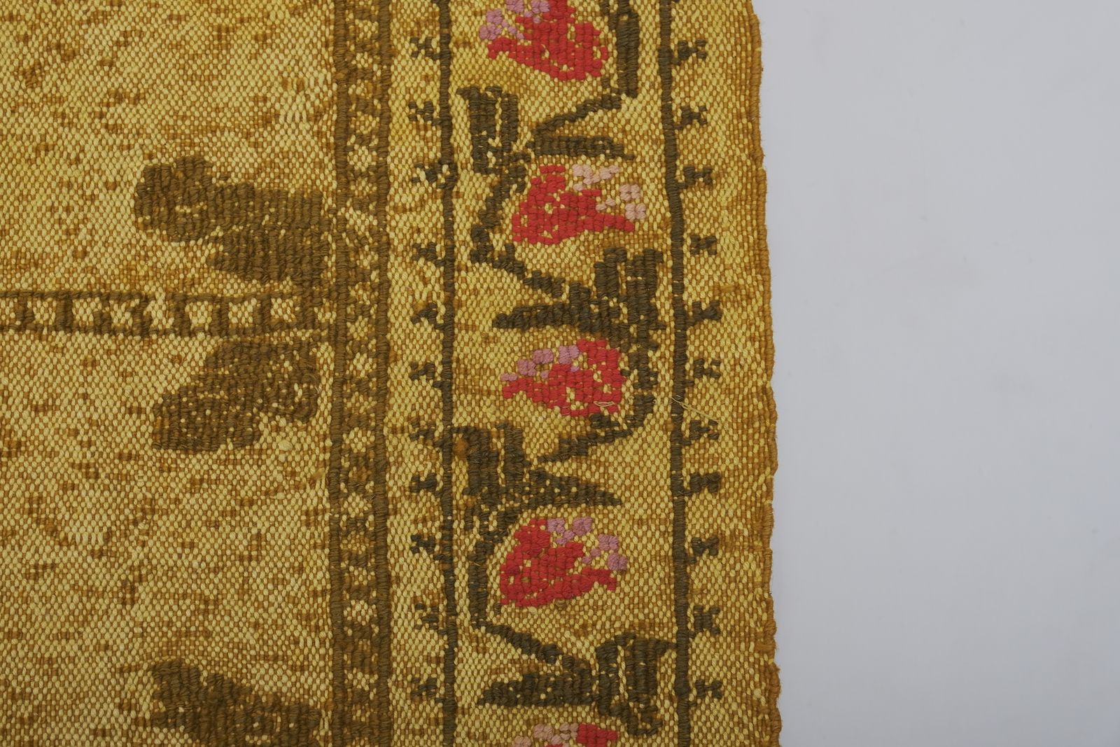 Turkish Gold Cicim Flat Weave Rug 4'10'' X 6'9'' photo vintage
