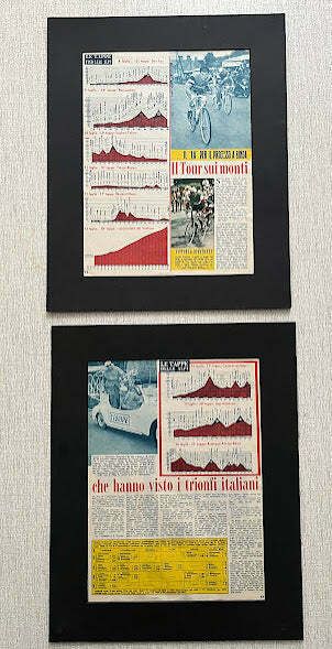 Tour De France Vintage Cycling Print   Mountain Stages Original 1950s photo Art