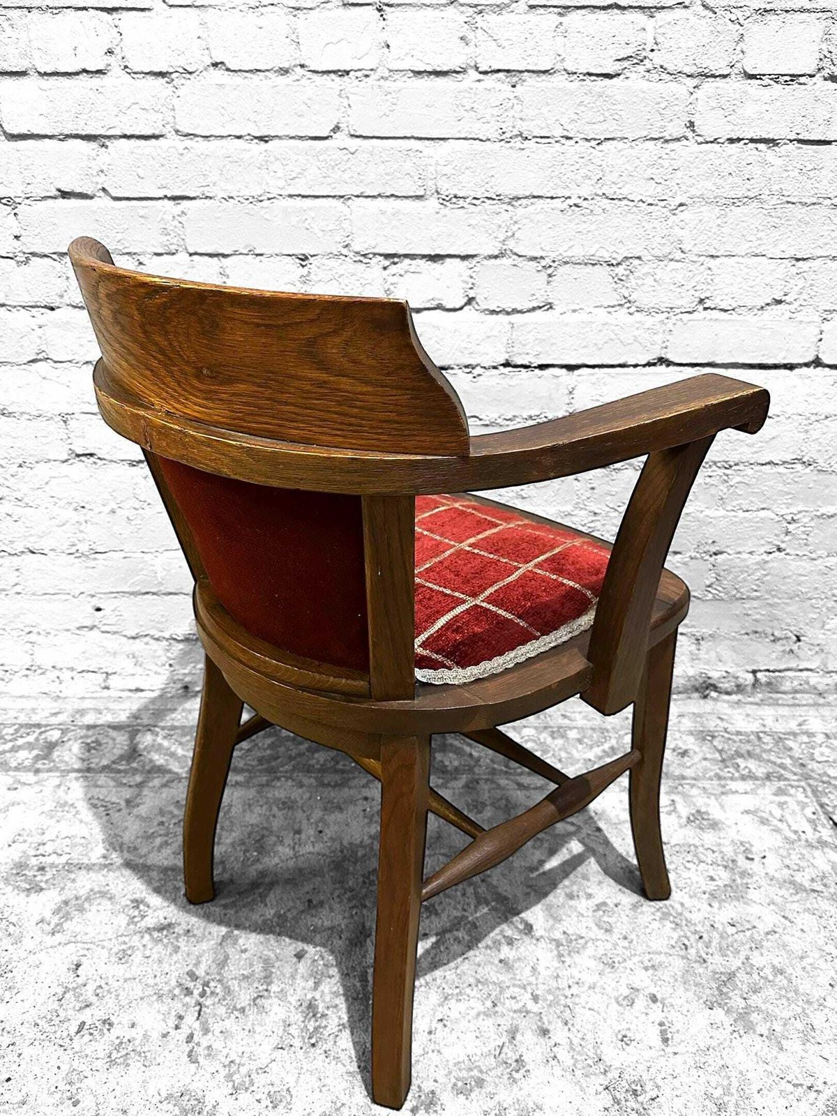 Antique Edwardian Oak Office Desk Chair C1910 photo vinterior