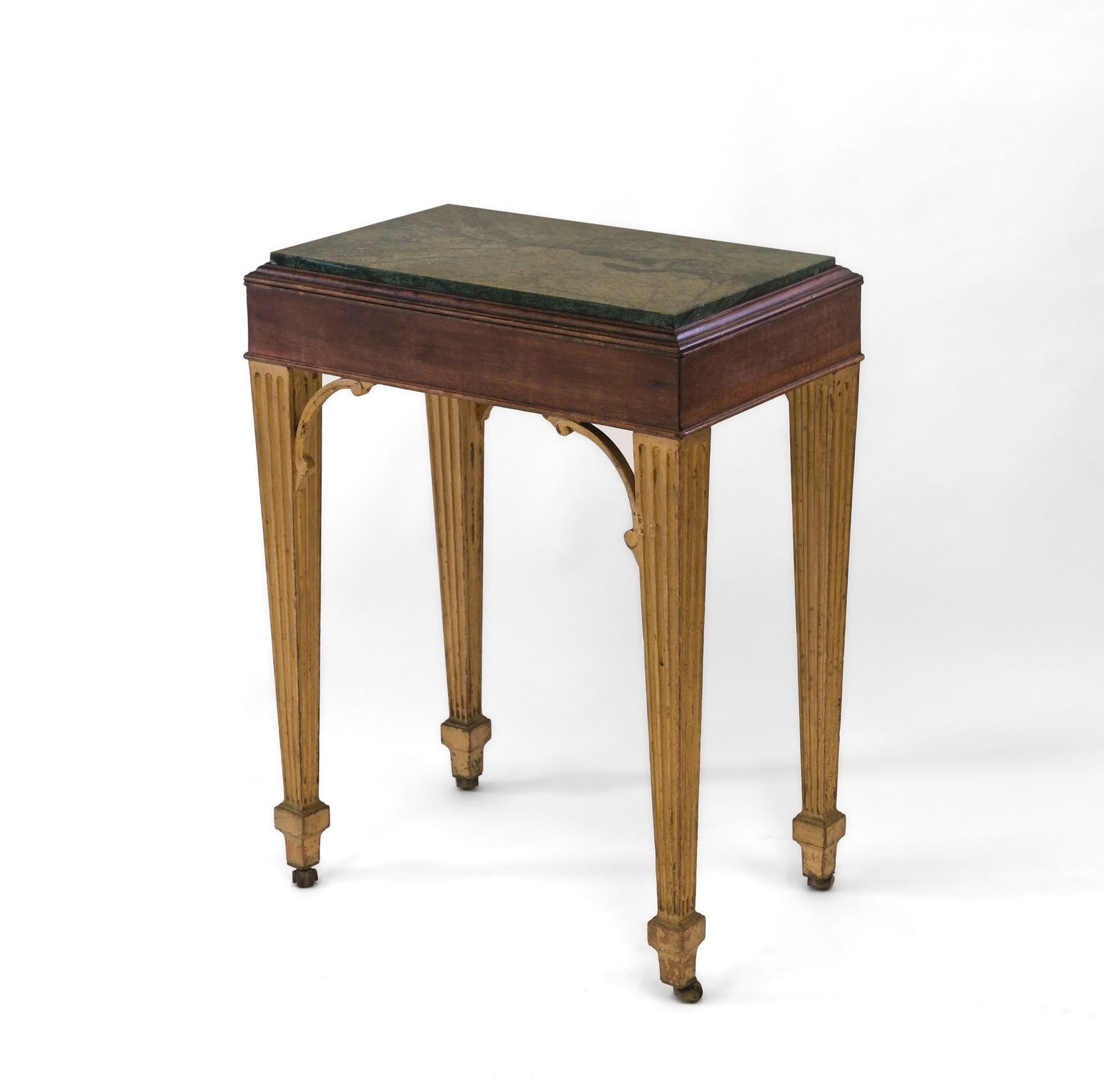 Early 19th Century Small Green Alps Marble Mahogany & Gilt Console Table photo vinterior