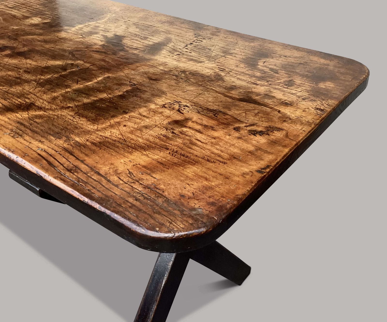 Outstanding Georgian Large Elm Tavern Table; Superb Colour And Patina photo buy