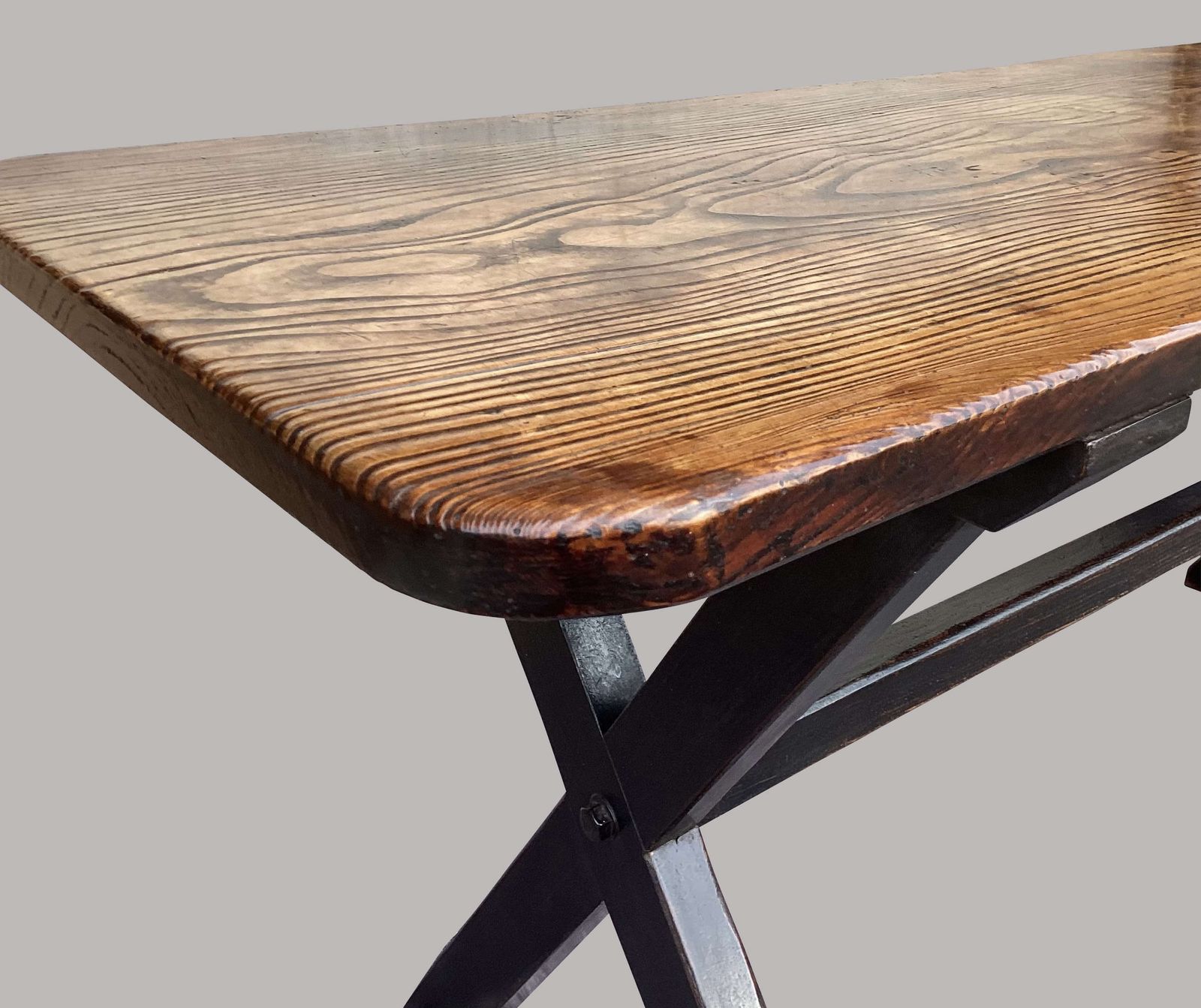 Furniture Outstanding Georgian Large Elm Tavern Table; Superb Colour And Patina photo
