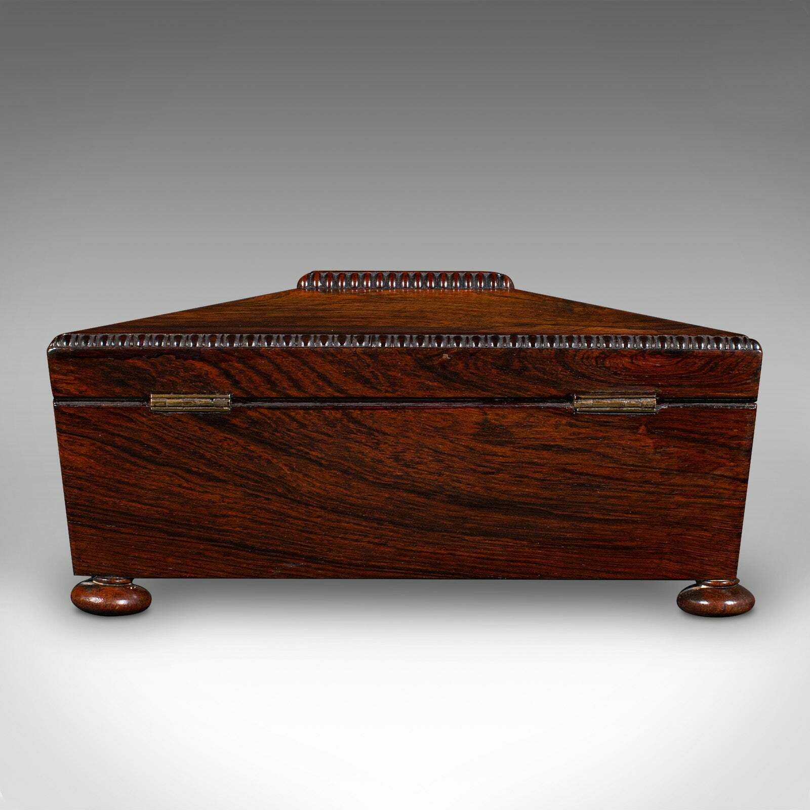 Antique Sarcophagus Keepsake Box, English, Velvet Lined, Glove Case, Regency photo 895.0