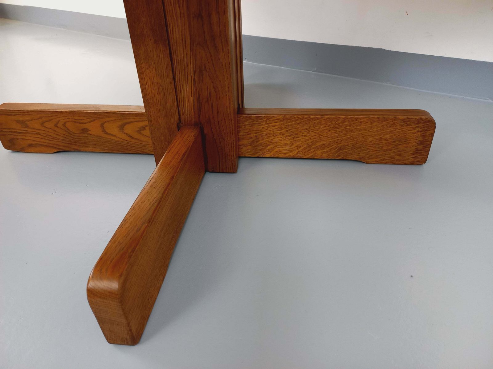 Hexagonal Oak Table, 1980s, Vintage photo 2868.0