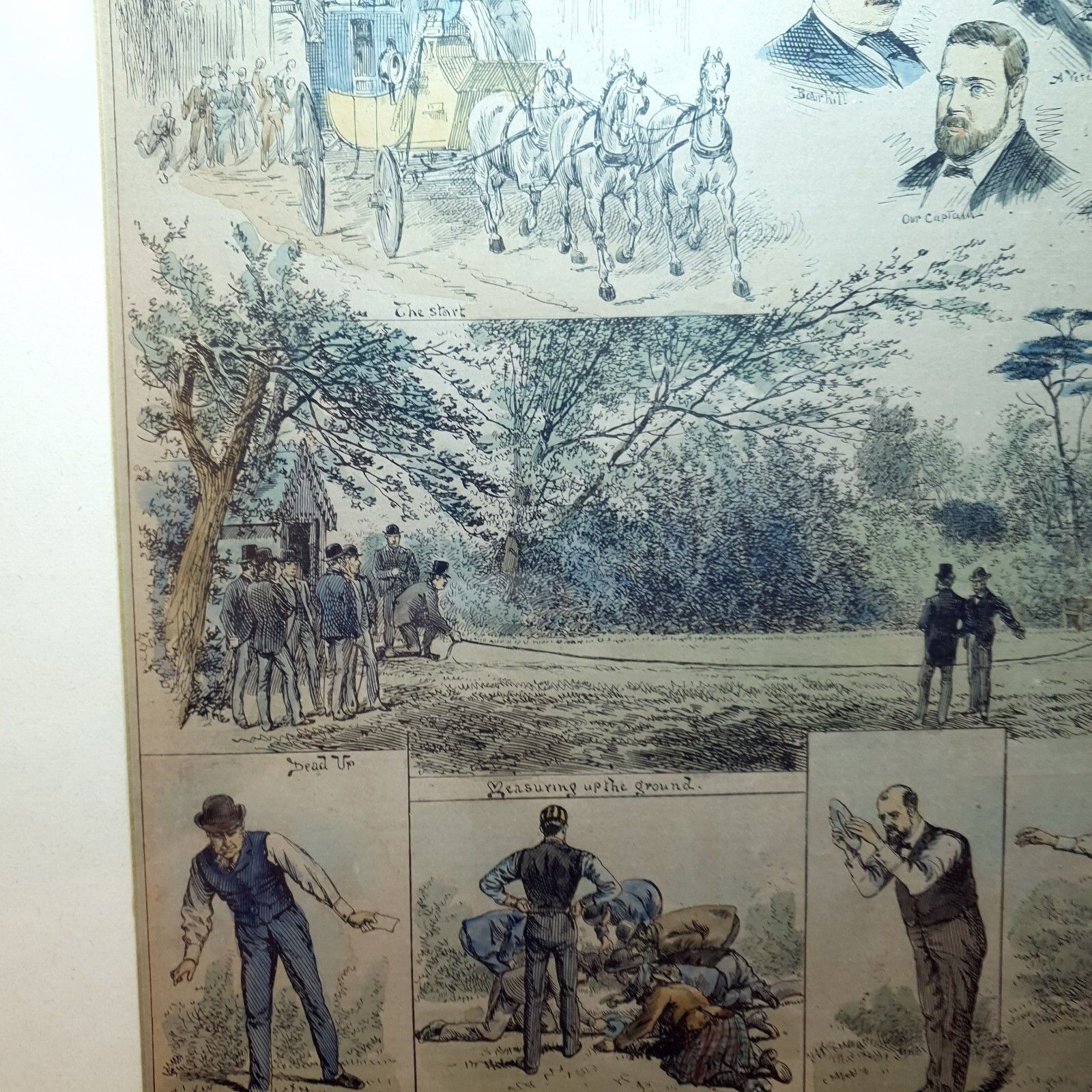 J.F Weedon Handgekleurde Lithografie Gedateerd 1888 Zeldzame Quoits Wedstrijd Hampstead photo buy