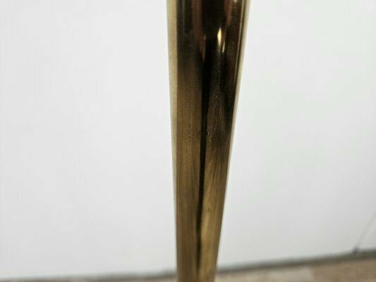 photo buy Golden Metal Reading Floor Lamp With Adjustable Arm And Fabric Lampshade, 1970