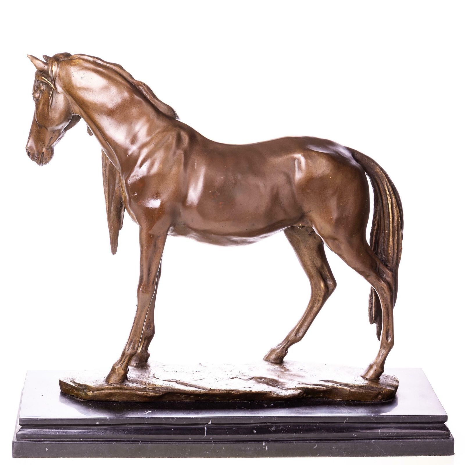 Bronze Horse Sculpture – Elegant Animal Art Décor, Perfect Gift For Horse Lovers And Collectors photo furniture