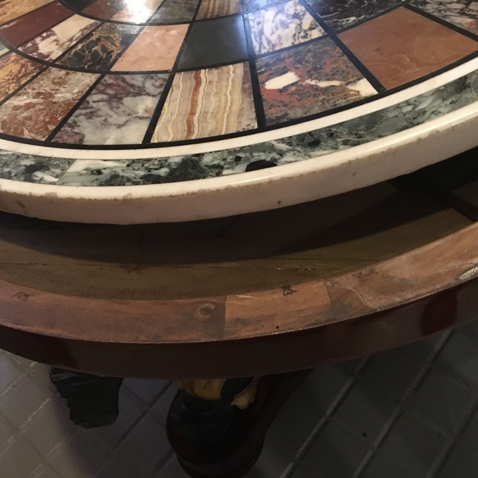 Mahogany And Carved Giltwood Center Table. Signed Top By Fratelli Blasi, 1827 photo 53100.0