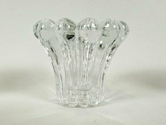 Crystal Bubble Glass Candleholders From San Marco, West Germany, 1970s, Set Of 9 photo vinterior