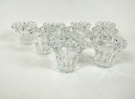 photo furniture Crystal Bubble Glass Candleholders From San Marco, West Germany, 1970s, Set Of 9