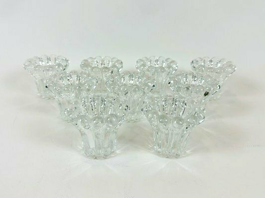 photo for sale Crystal Bubble Glass Candleholders From San Marco, West Germany, 1970s, Set Of 9
