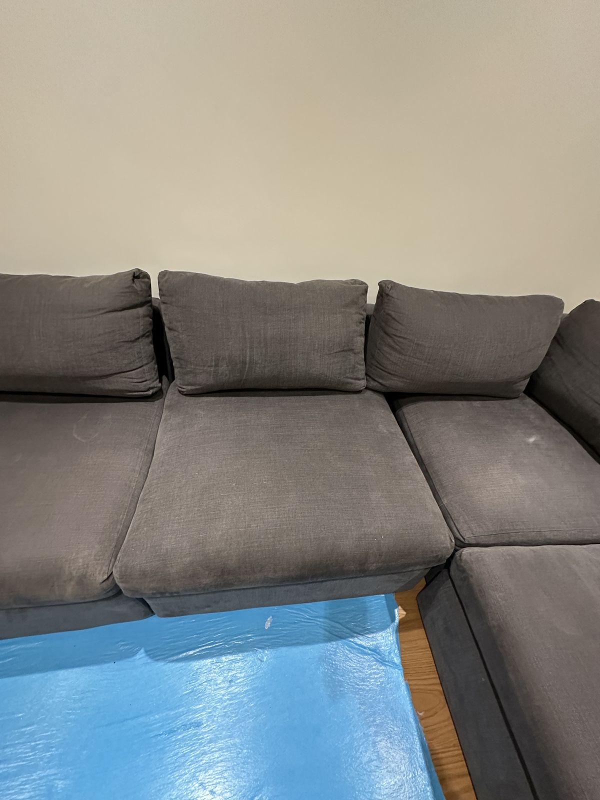 Large Stella L Shape, Brushed Linen Cotton (Charcoal). Purchased In Sep 14. Only One User. photo vintage