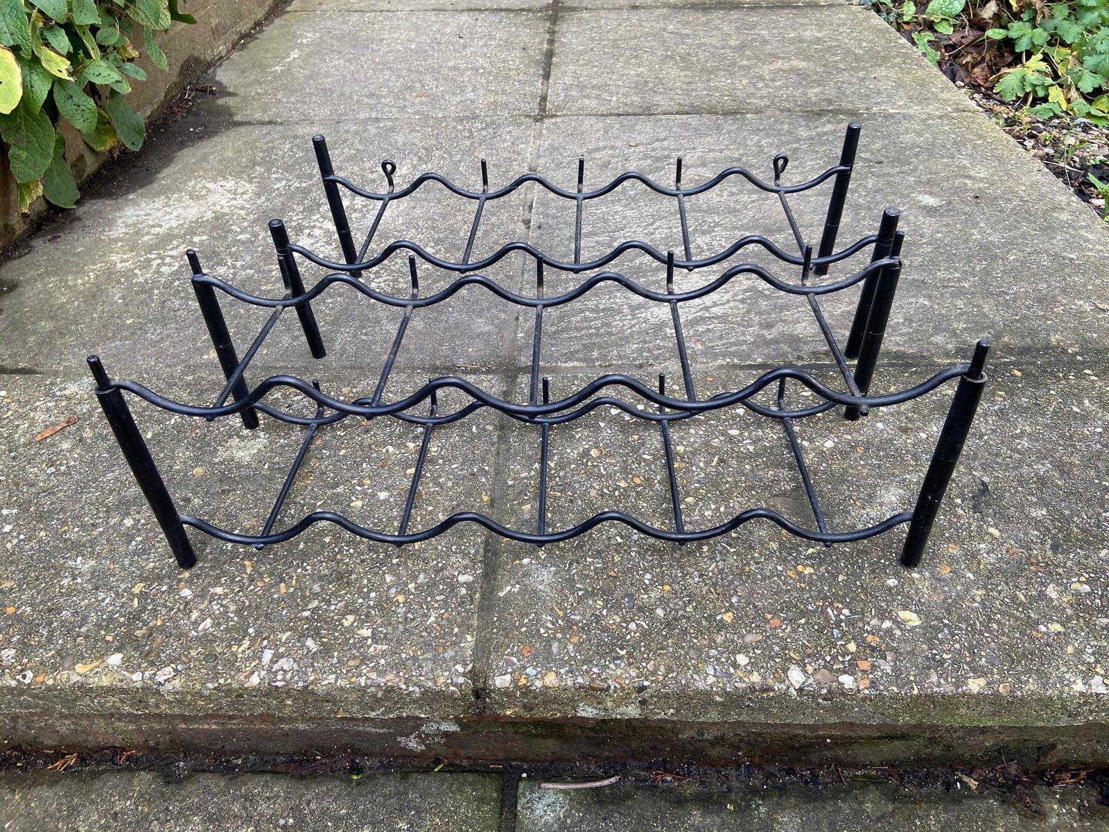 Retro 1970s Plastic And Metal Wine Rack For Up To 15 Bottles Of Wine   Surface Or Wall Mounted, Auriol Style photo 68.0
