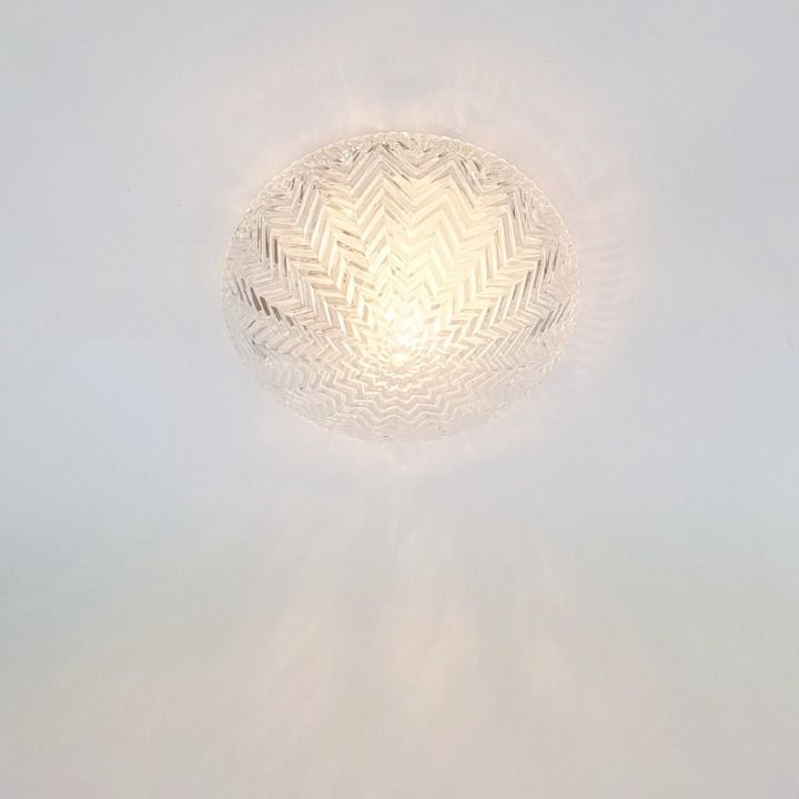 Pair Of Geometric Glass Ceiling Lights From Limburg, Germany, 1970s photo vintage