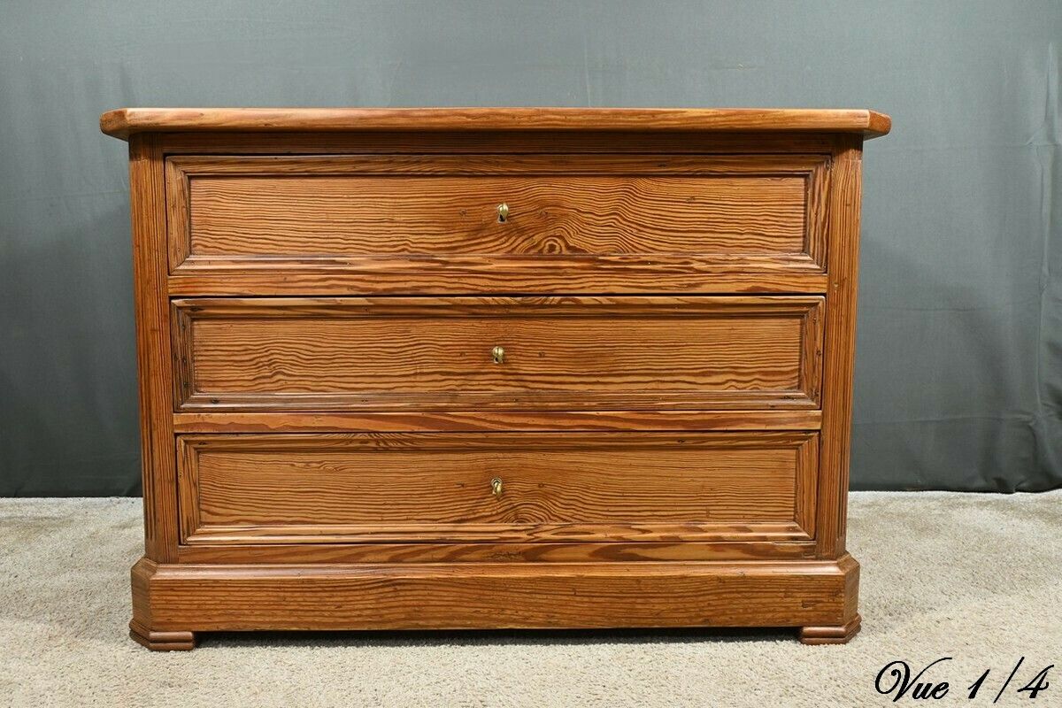 Small Pitch Pine Chest Of Drawers – 1930 photo vintage
