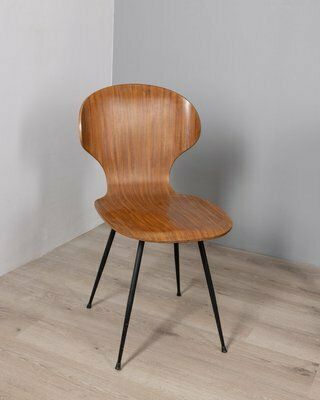Set Of 2, Vintage Desk And Chair Set In Wood, 1960s, Italian Design photo for sale