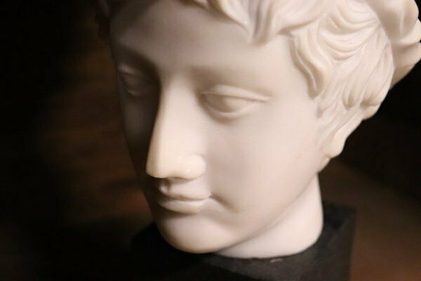 Head Of A Young Bacchus, 20th Century, White Marble Sculpture photo 2681.0