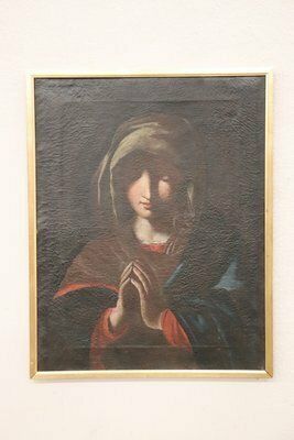 Italian School Artist, Madonna In Prayer, Oil On Canvas, Framed photo Art