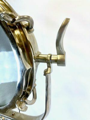 photo vintage Large Vintage Tripod Aluminum Nickled Floor Lamp, 1980s
