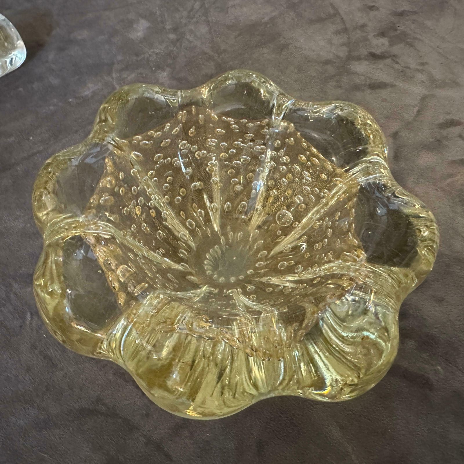 1960s Mid Century Modern Bullicante Murano Glass Ashtray By Barovier photo for sale