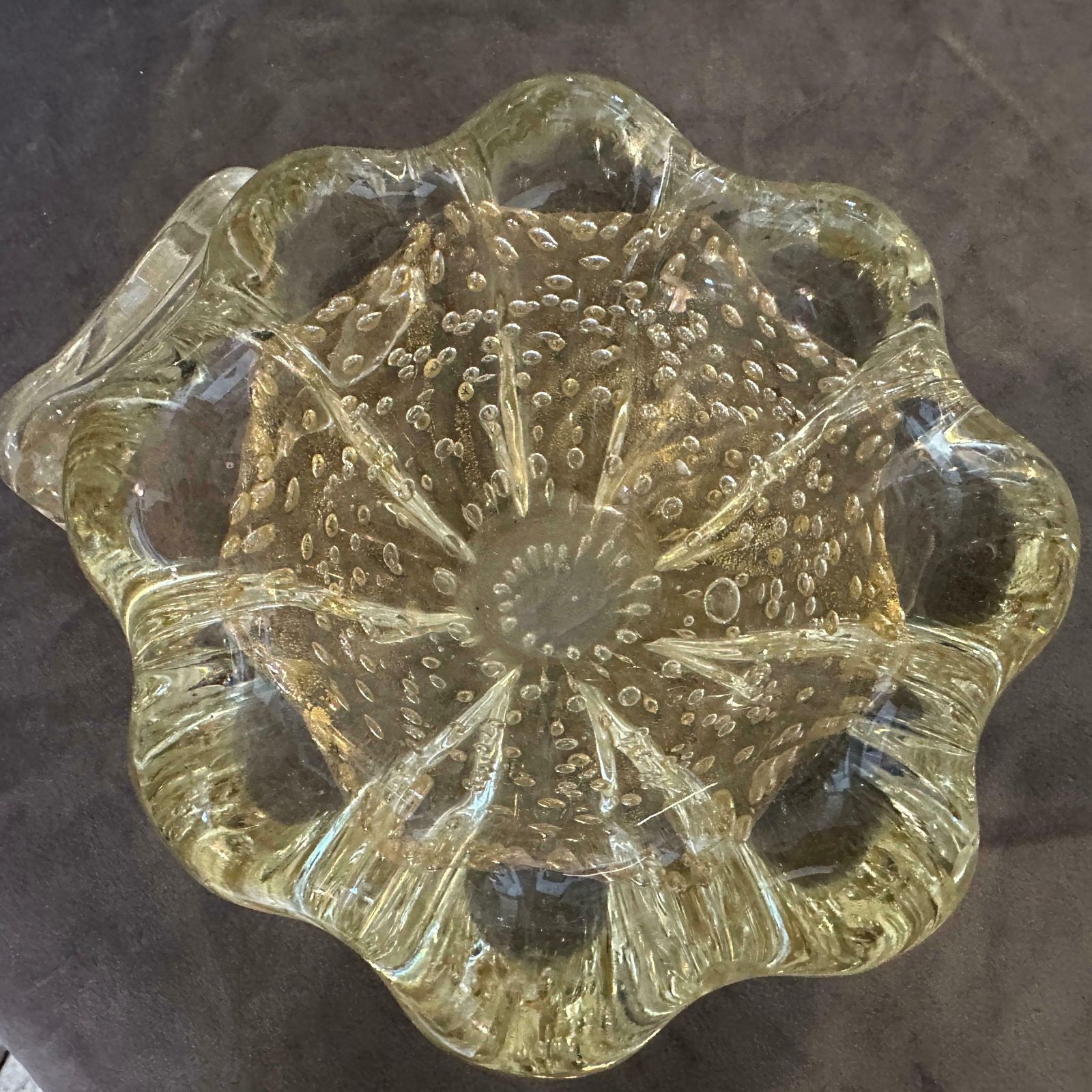 1960s Mid Century Modern Bullicante Murano Glass Ashtray By Barovier photo buy