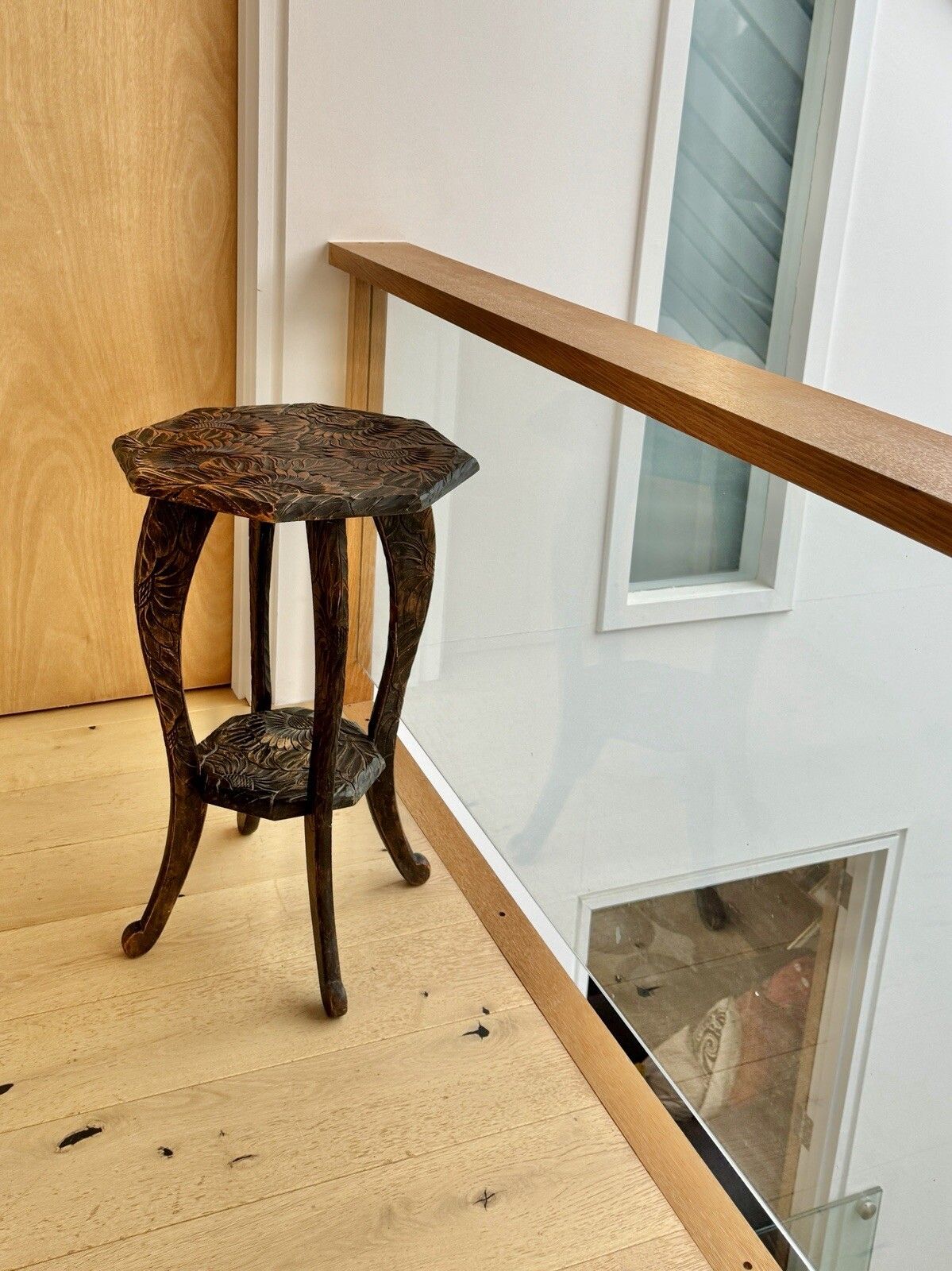 Liberty Of London Japanese Hand Carved Floral Side Table C1905 photo for sale