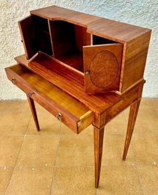 Furniture Early 20th Century French Walnut Venner Desk, 1940s photo