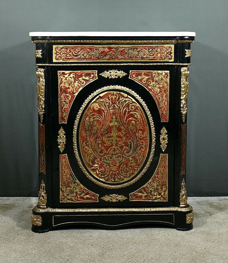 “Boulle” Marquetry Entryway Cabinet, Napoleon III Period – Mid 19th Century